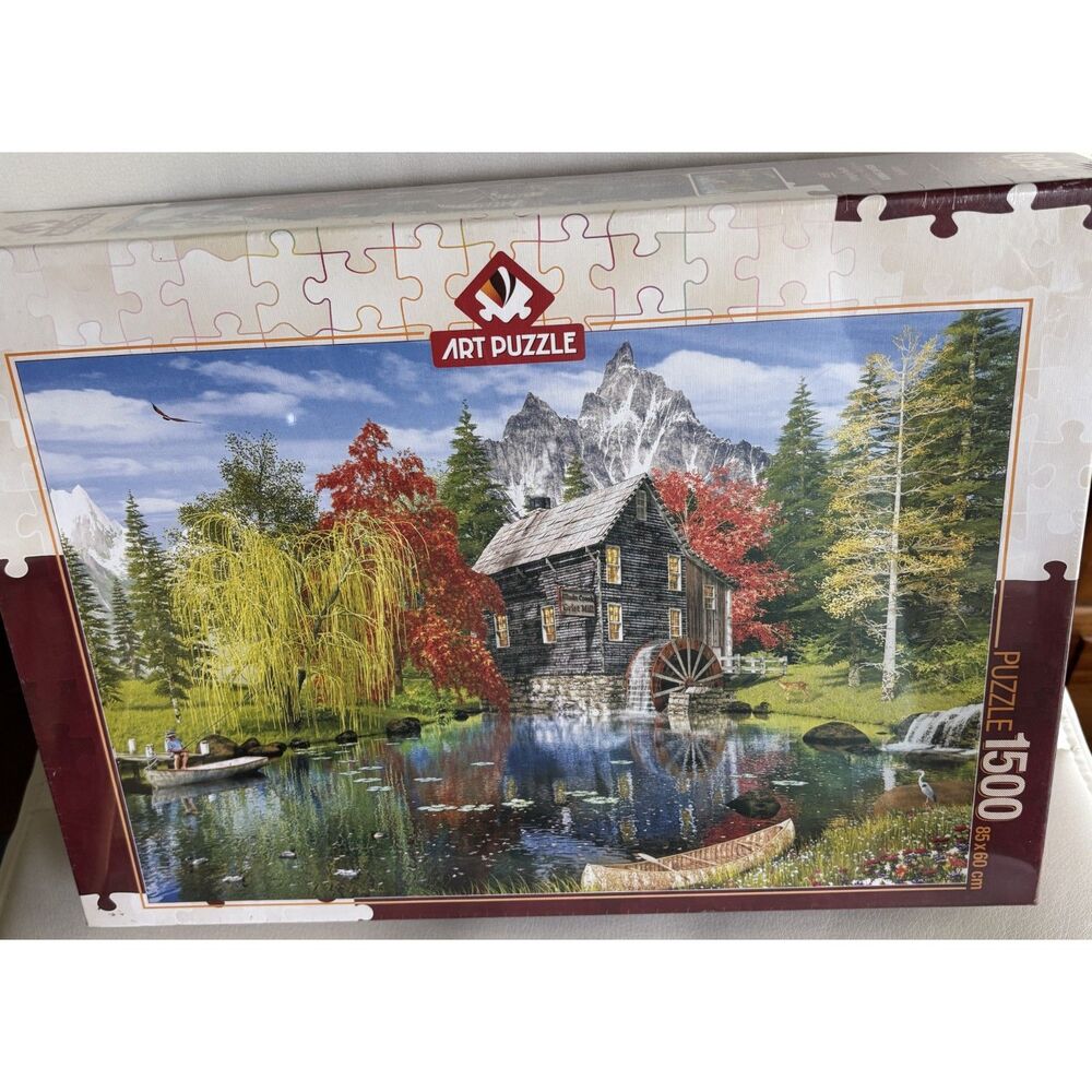 Art Puzzle 1500 Piece 4550 Fishing by the Mill Dominic Davison Sealed Jigsaw